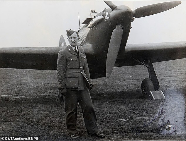 Incredible story of RAF hero pilot who could see in the dark and shot down a record 14 German planes at night without radar emerges as his poignant archive goes up for auction